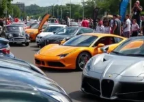 desfile de carros esportivos