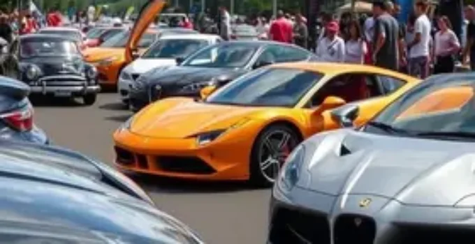 desfile de carros esportivos